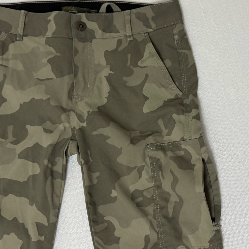 Prana Camo Jogger Pants Sky Canyon Green Camouflage Hiking Cargo Size 6 - Picture 11 of 15